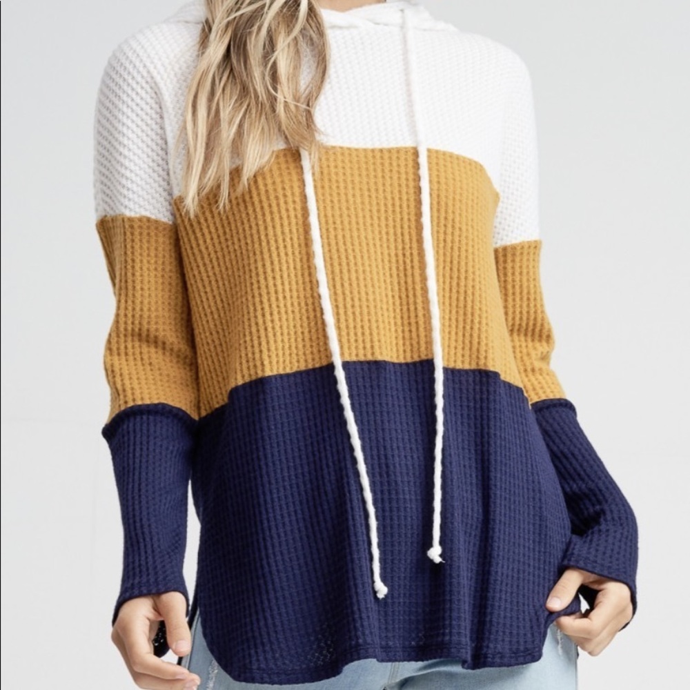 NWT boutique waffle knit hoodie